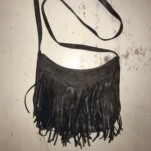 Cross Body Bag with Fringe and Adjustable Shoulder